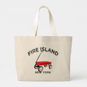 Fire Island grote versie Rode Wagen Long Island NY Tote Bag (Achterkant)