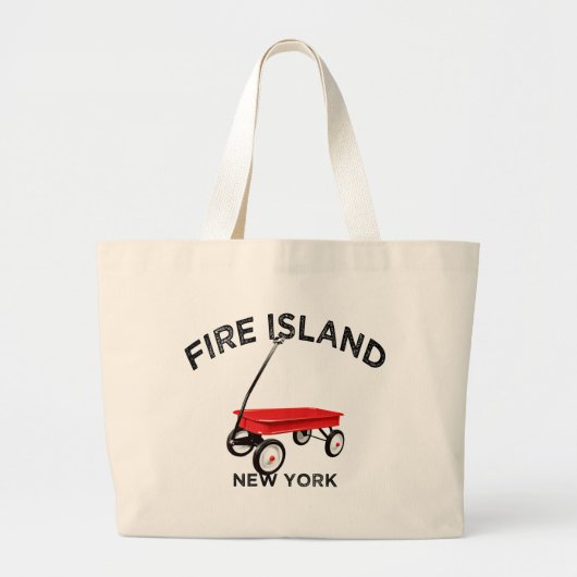 Fire Island grote versie Rode Wagen Long Island NY Tote Bag (Voorkant)