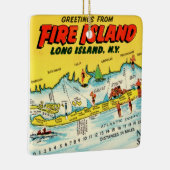 Fire Island Kleurrijke Kaart Ornament (Rechts)