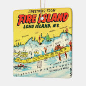 Fire Island Kleurrijke Kaart Ornament (Links)