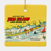 Fire Island Kleurrijke Kaart Ornament (Achterkant)