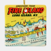 Fire Island Kleurrijke Kaart Ornament (Voorkant)