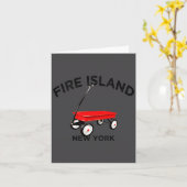 Fire Island Large Version Red Wagon Long Island Ny Kaart (Gele Bloem)