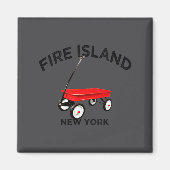 Fire Island Large Version Red Wagon Long Island Ny Magneet (Voorkant)
