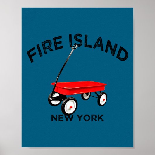 Fire Island Large Version Red Wagon Long Island Ny Poster (Voorkant)