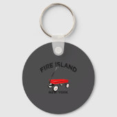 Fire Island Large Version Red Wagon Long Island Ny Sleutelhanger (Voorkant)