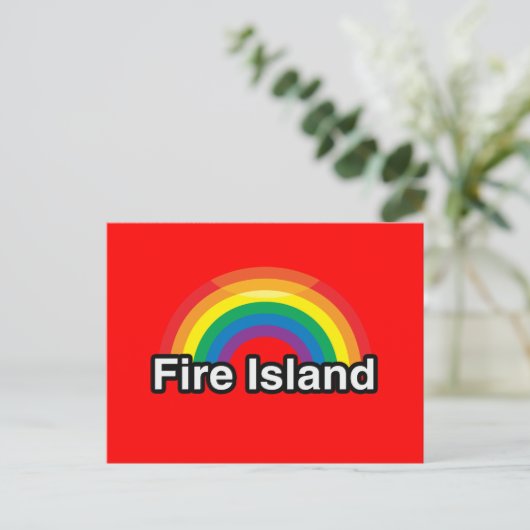 FIRE ISLAND LGBT PRIDE RAINBOW BRIEFKAART (Staand voorkant)