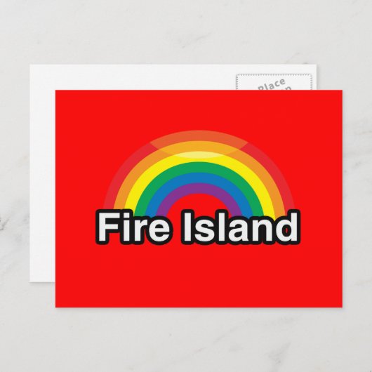 FIRE ISLAND LGBT PRIDE RAINBOW BRIEFKAART (Voorkant / Achterkant)