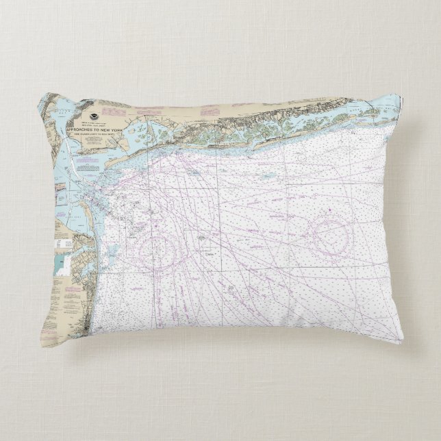 Fire Island licht naar Zee Girt nautische kaart 12 Accent Kussen (Voorkant)