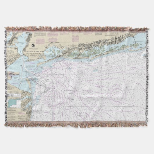 Fire Island licht naar Zee Girt nautische kaart 12 Deken (Voorkant)