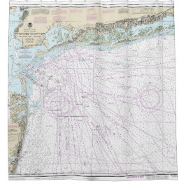 Fire Island licht naar Zee Girt nautische kaart 12 Douchegordijn
