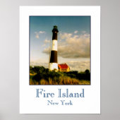 'Fire Island Lighthouse bij zonsondergang'-poster Poster (Voorkant)