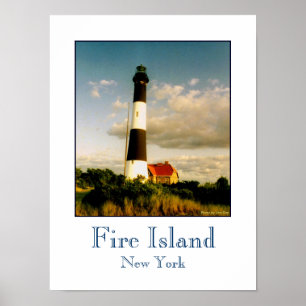 'Fire Island Lighthouse bij zonsondergang'-poster Poster