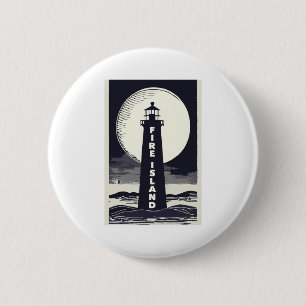 Fire Island Lighthouse New York Maan Ronde Button 5,7 Cm