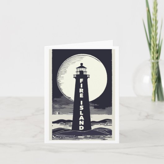 Fire Island Lighthouse New York Moon  Kaart (Voorkant)
