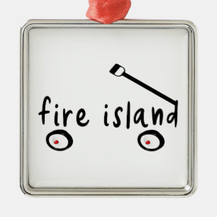Fire Island Long Island NY wagen woord zomer vrije Metalen Ornament