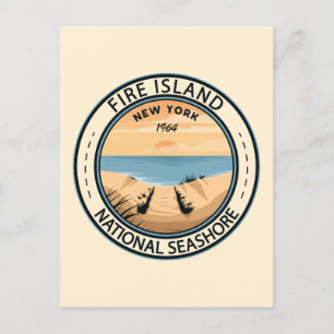 Fire Island National Seashore New York Badge Briefkaart