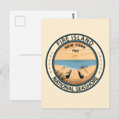 Fire Island National Seashore New York Badge Briefkaart (Voorkant / Achterkant)