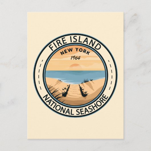 Fire Island National Seashore New York Badge Briefkaart (Voorkant)