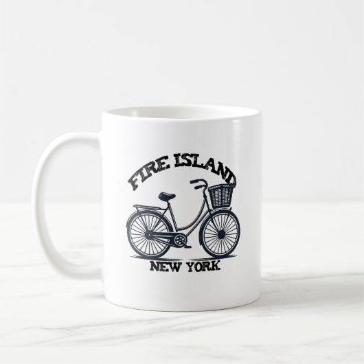 FIRE ISLAND NEW YORK fiets met mandfiets Koffiemok (Links)