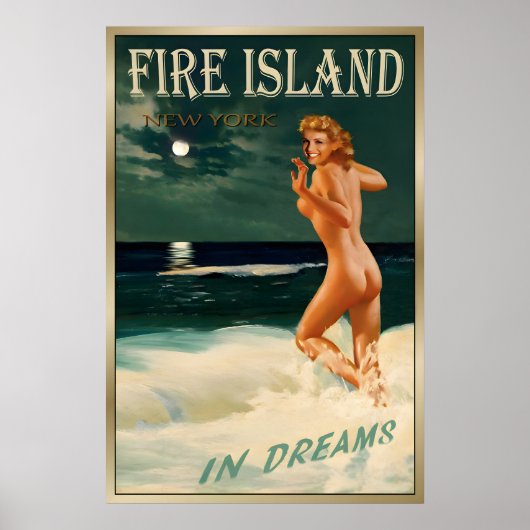 Fire Island New York Marilyn Monroe Strand Reizen Poster (Voorkant)