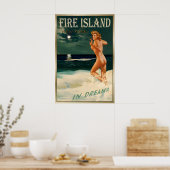 Fire Island New York Marilyn Monroe Strand Reizen Poster (Keuken)
