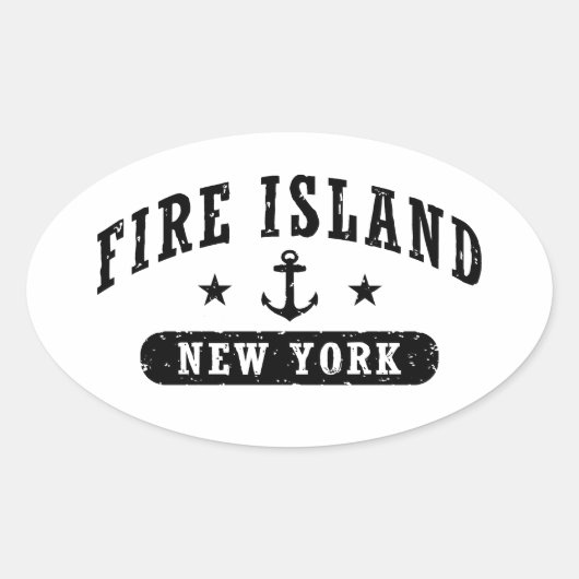 Fire Island New York Ovale Sticker (Voorkant)