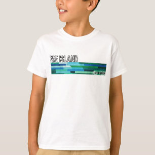 Fire Island NY blauw groen abstract vintage ontwer T-shirt
