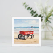 Fire Island red wagon sandy beach LI New York Kaart (Staand voorkant)