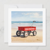 Fire Island red wagon sandy beach LI New York  Kaart (Voorkant)