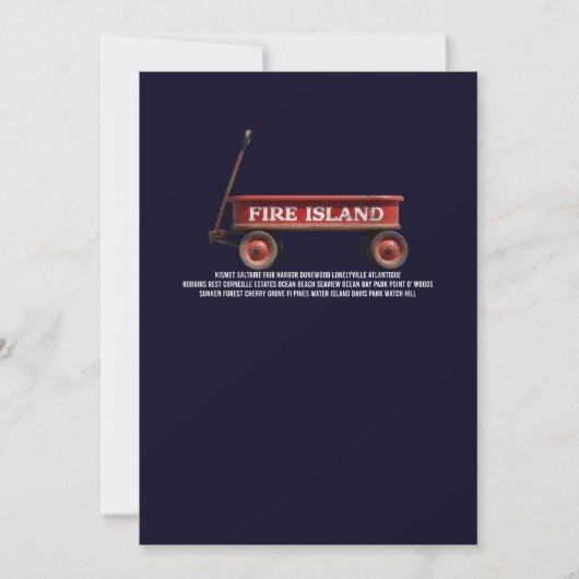 Fire Island retro rode wagen strand zomer vakantie Kaart (Voorkant)