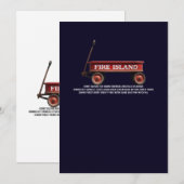 Fire Island retro rode wagen strand zomer vakantie Kaart (Voorkant / Achterkant)