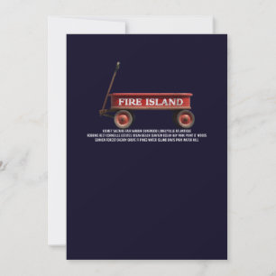 Fire Island retro rode wagen strand zomer vakantie Kaart