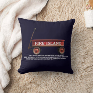 Fire Island retro rode wagen strand zomer vakantie Kussen