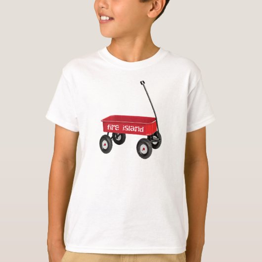 Fire Island rode wagen zomervakantie op het strand T-shirt (Voorkant)