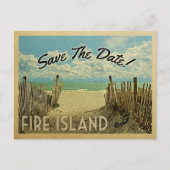 Fire Island Save the Date  Beach Nautical Aankondigingskaart (Voorkant)