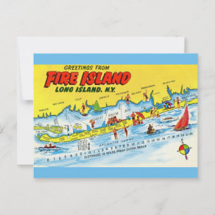 Fire Island Vintage Kaart