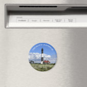 Fire Island Vuurtoren New York Ronde Magnet (Insitu (Vaatwasser))