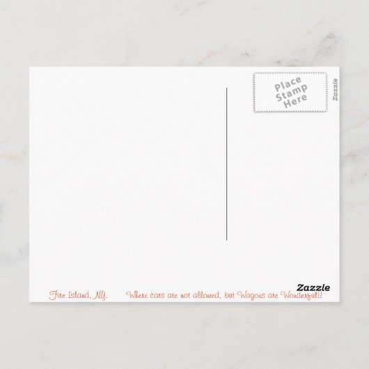 Fire Island Wagon Briefkaart (Achterkant)