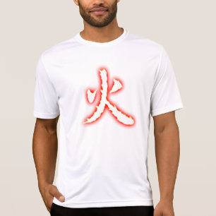 Fire Kanji Mannen Micro Fibre T-Shirt