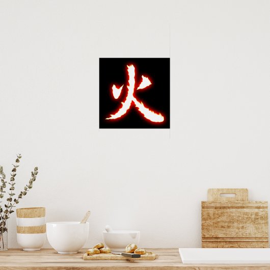Fire Kanji Poster (Keuken)