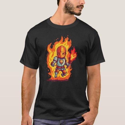 Fire Knight for Armor Flames and medival Kids T-shirt (Voorkant)