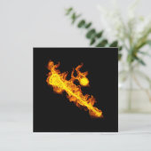 Fire Lacrosse-stick en all Lacrosse-speler Kaart (Staand voorkant)