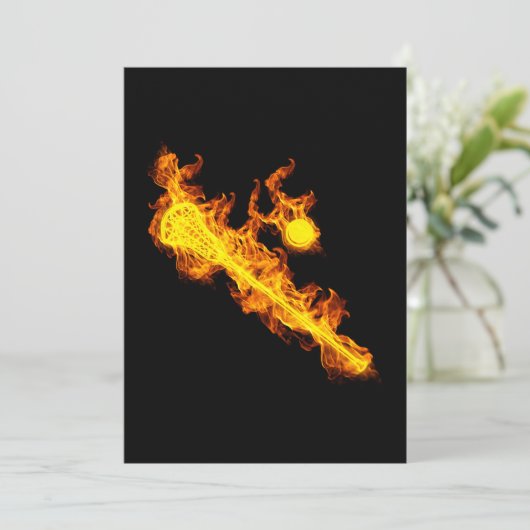 Fire Lacrosse-stick en all Lacrosse-speler Kaart (Staand voorkant)