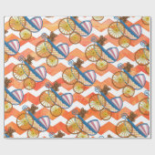 Fire Lake Oranje Chevron Baby Cadeaupapier (Vlak)