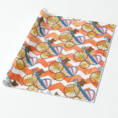 Fire Lake Oranje Chevron Baby Cadeaupapier (Uitgerold)