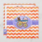 Fire Lake Oranje Chevron Baby Kaart (Voorkant / Achterkant)