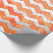 Fire Lake Oranje Chevron Pattern Cadeaupapier (Hoek)