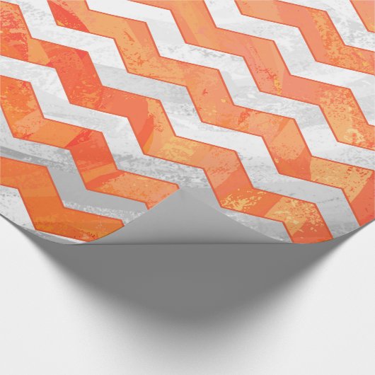 Fire Lake Oranje Chevron Pattern Cadeaupapier (Hoek)
