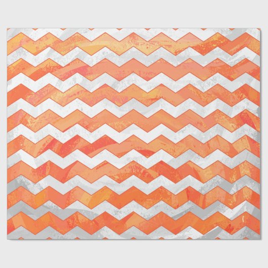 Fire Lake Oranje Chevron Pattern Cadeaupapier (Vlak)